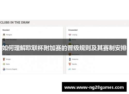 如何理解欧联杯附加赛的晋级规则及其赛制安排 如何理解欧联杯附加赛的晋级规则及其赛制安排