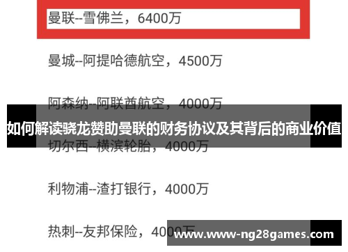 如何解读骁龙赞助曼联的财务协议及其背后的商业价值